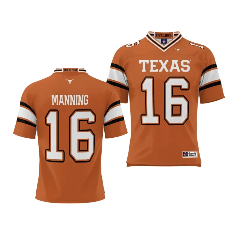 texas longhorns arch manning orange nil player football jersey scaled