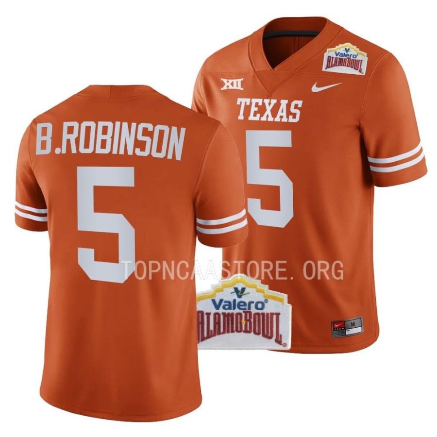 texas longhorns bijan robinson orange 2022 alamo bowl college football jersey scaled