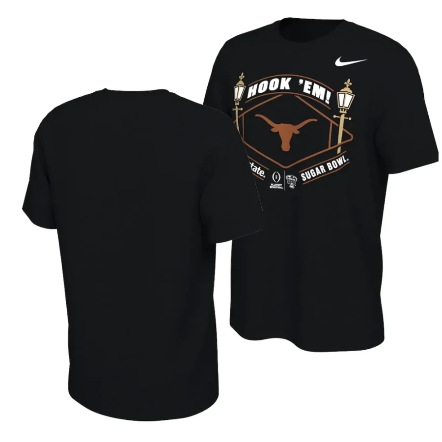 texas longhorns black college football playoff 2024 sugar bowl men t shirt scaled