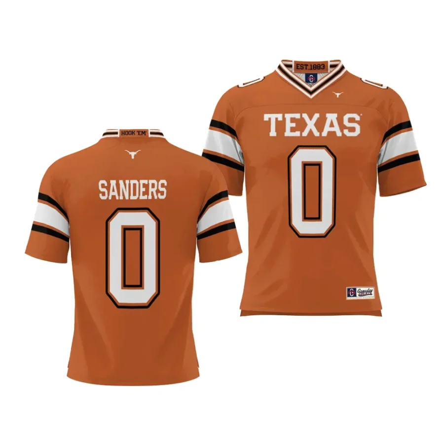 texas longhorns ja'tavion sanders orange nil player youth jersey scaled