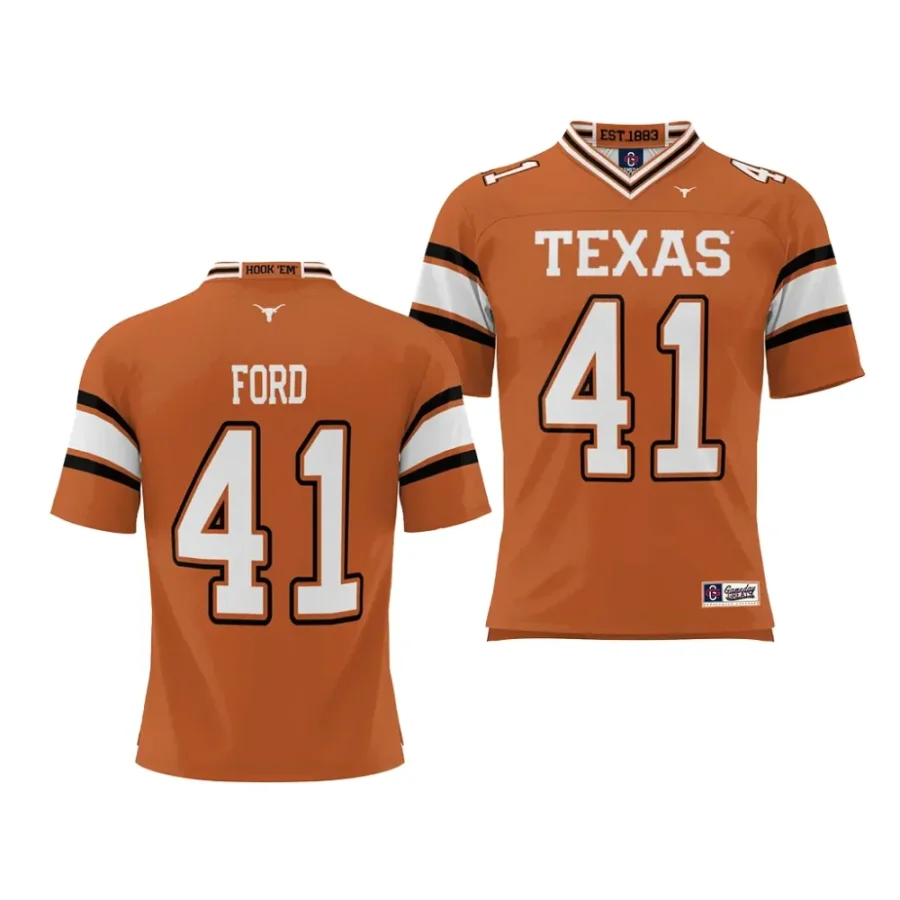 texas longhorns jaylan ford orange nil player youth jersey scaled