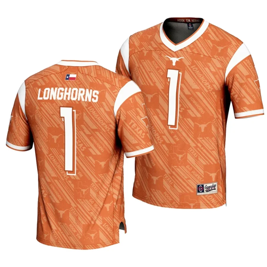 texas longhorns orange highlight print youth jersey scaled