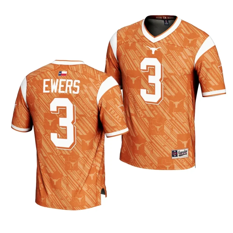 texas longhorns quinn ewers orange highlight print football fashion jersey scaled