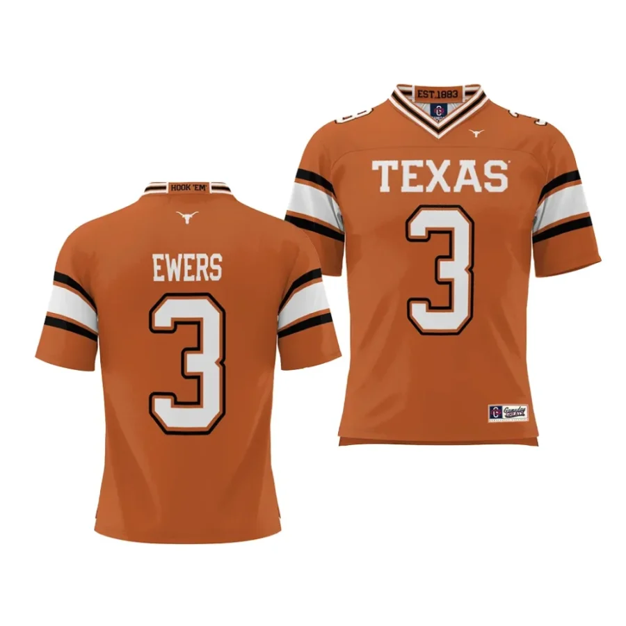 texas longhorns quinn ewers youth orange nil player jersey scaled