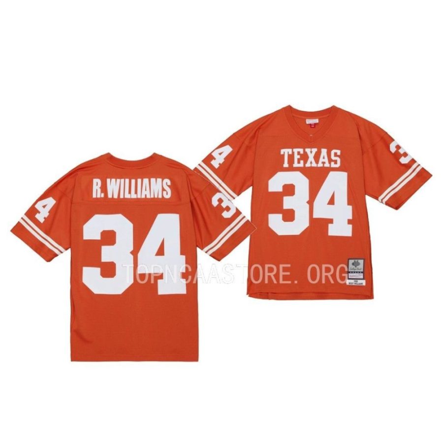 texas longhorns ricky williams orange legacy football at austin 1998 jersey scaled