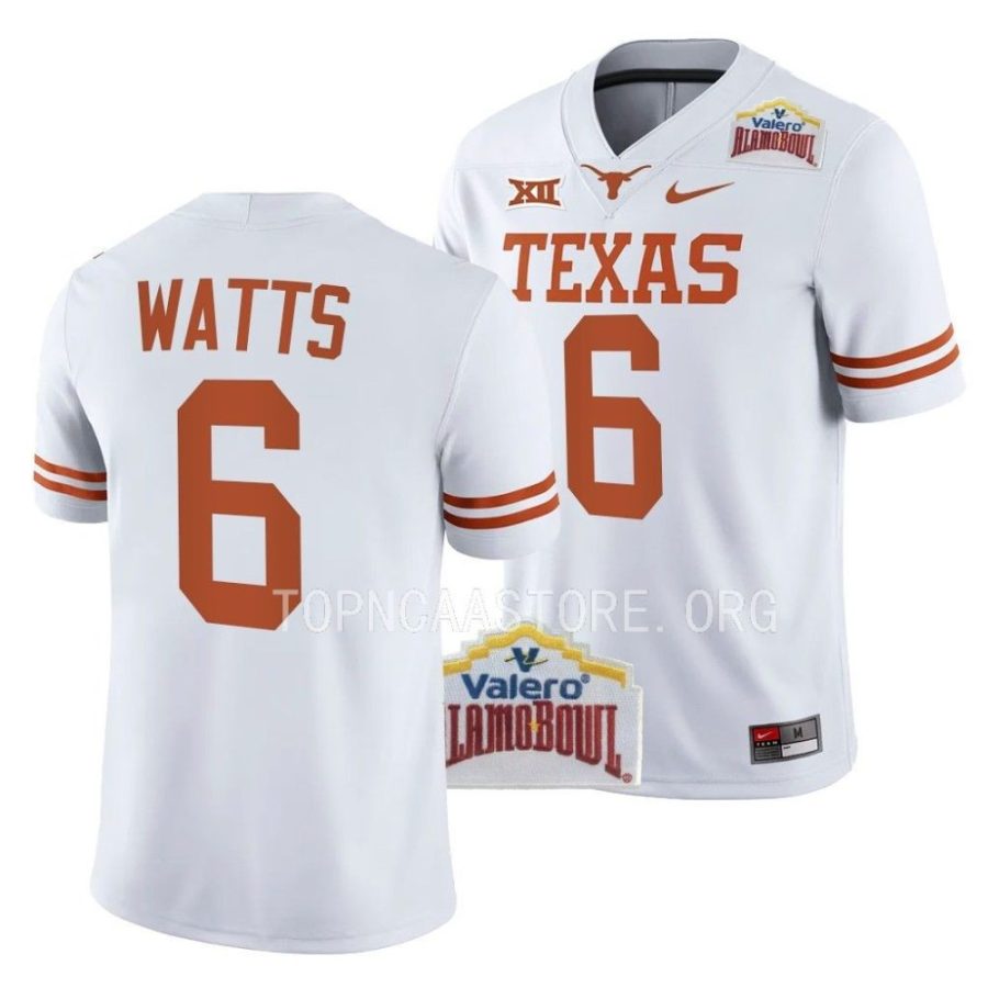 texas longhorns ryan watts white 2022 alamo bowl college football jersey scaled