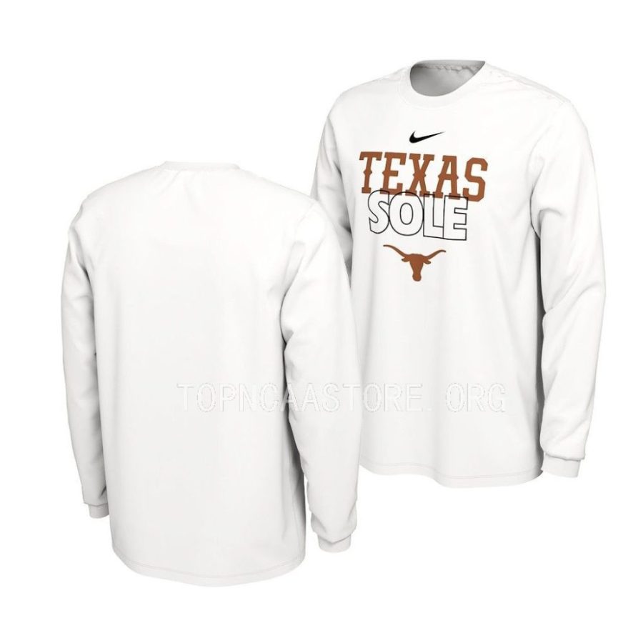 texas longhorns white on court long sleevecollege basketball men t shirt scaled