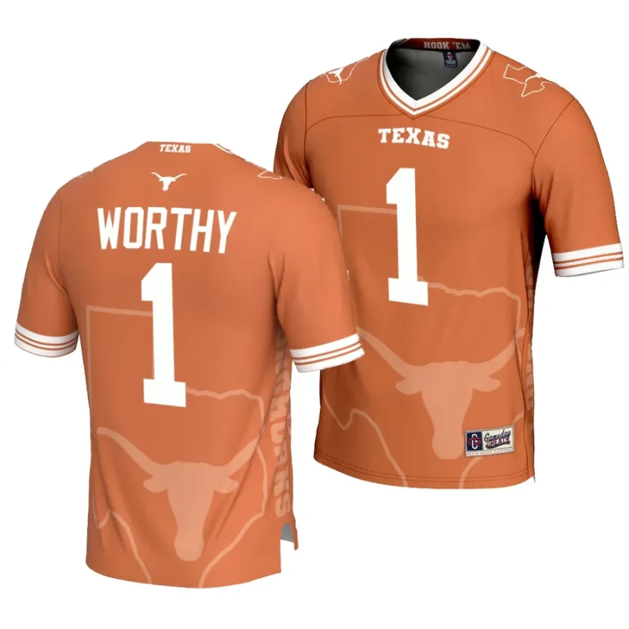 texas longhorns xavier worthy orange icon print football fashion jersey scaled