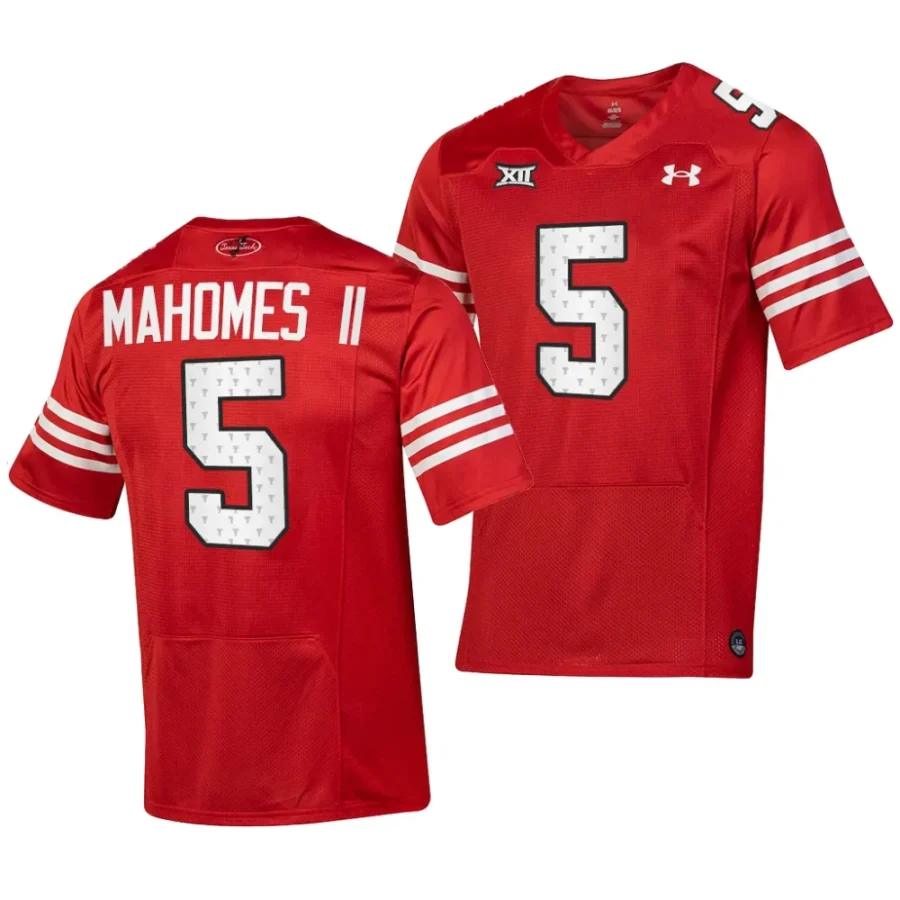 texas tech red raiders patrick mahomes ii red throwback replica football jersey scaled