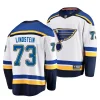 theo lindstein blues 2023 nhl draft white away men jersey scaled