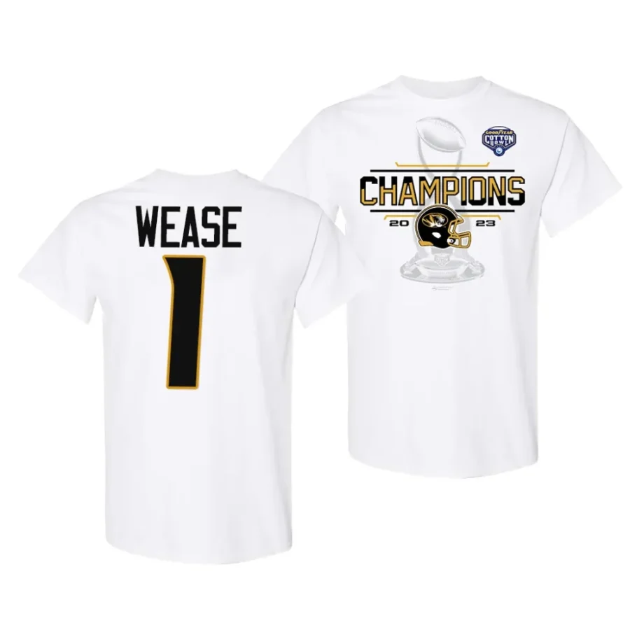 theo wease white 2023 cotton bowl champions locker room t shirt scaled