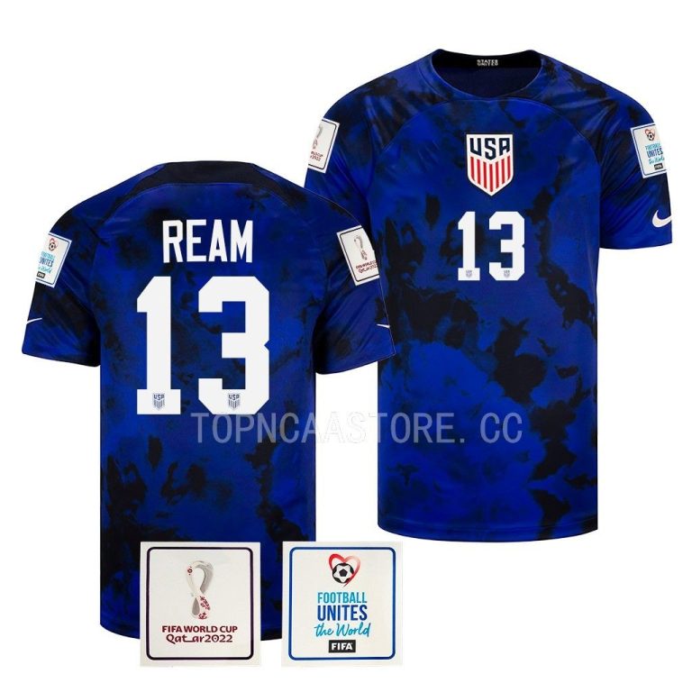 Tim Ream USMNT #13 FIFA World Cup 2022 Blue Qatar Jersey - NCAA Jersey One