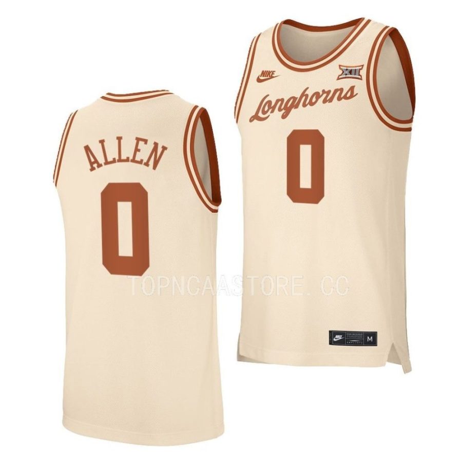 timmy allen texas longhorns 2022 23retro basketball replicacream jersey scaled