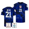 timothy weah blue fifa world cup 2022qatar usmnt jersey scaled