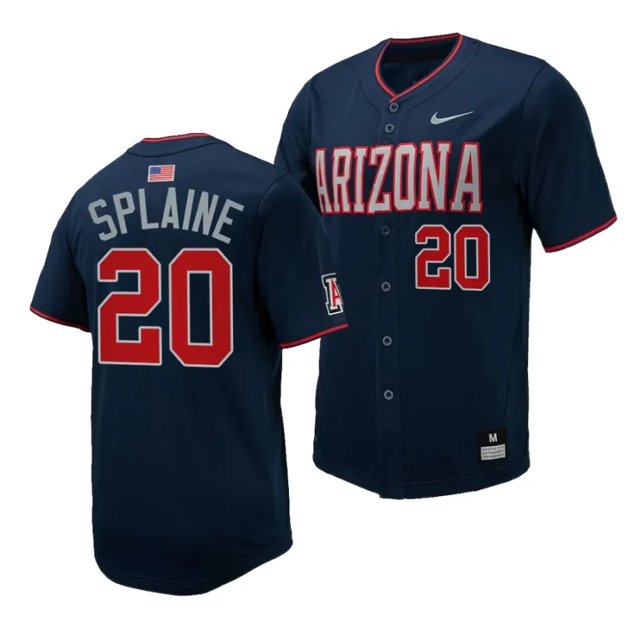 tommy splaine navy replica baseballfull button arizona wildcats jersey scaled