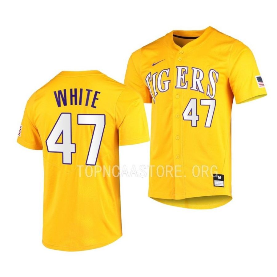 tommy white lsu tigers vapor untouchable elite menfull button baseball jersey scaled