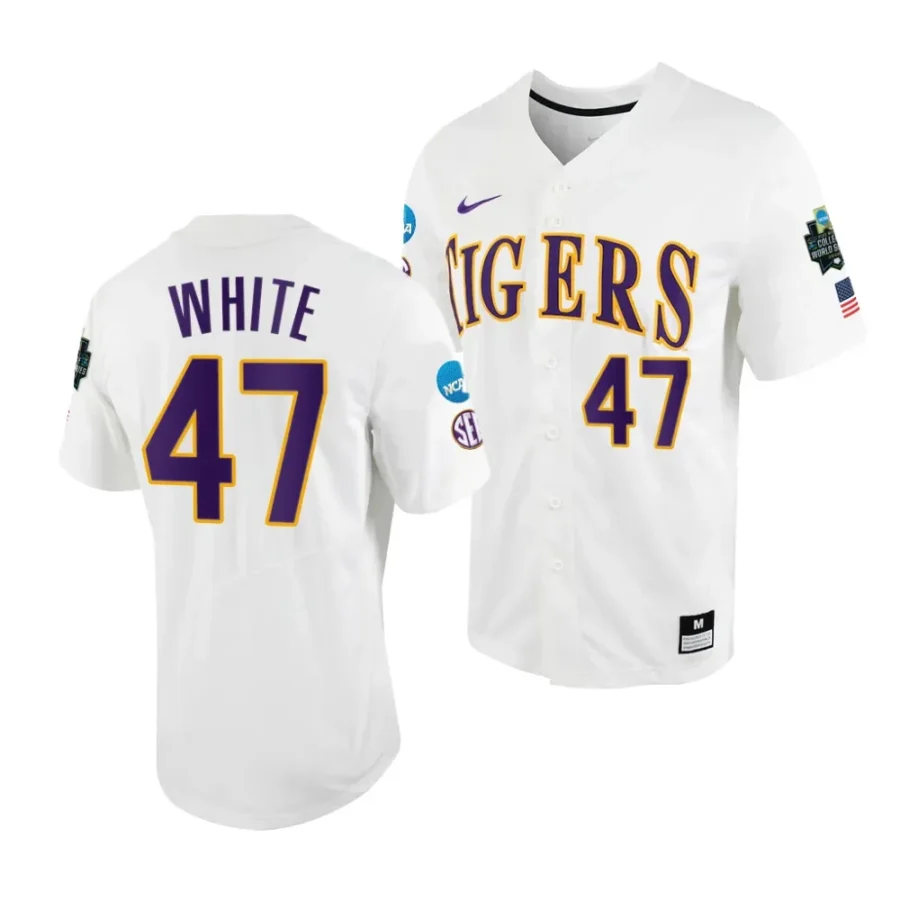 tommy white lsu tigers white2023 college world series menncaa baseball jersey scaled