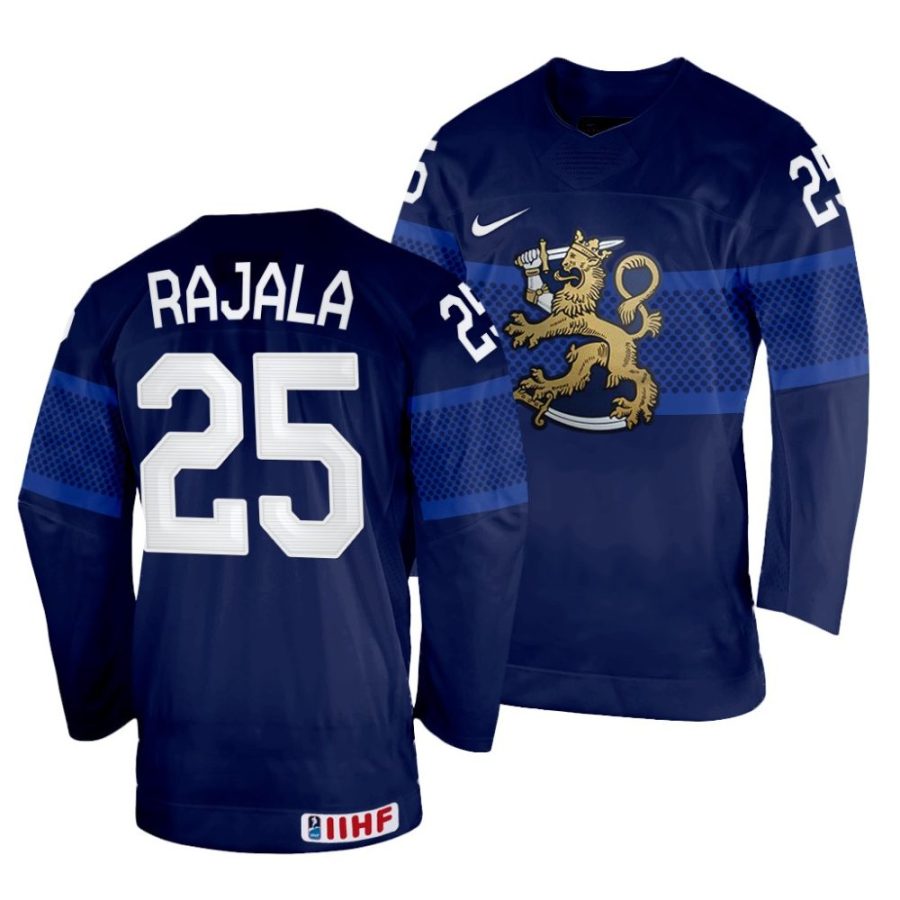 toni rajala navy 2022 iihf world championship finland away jersey scaled