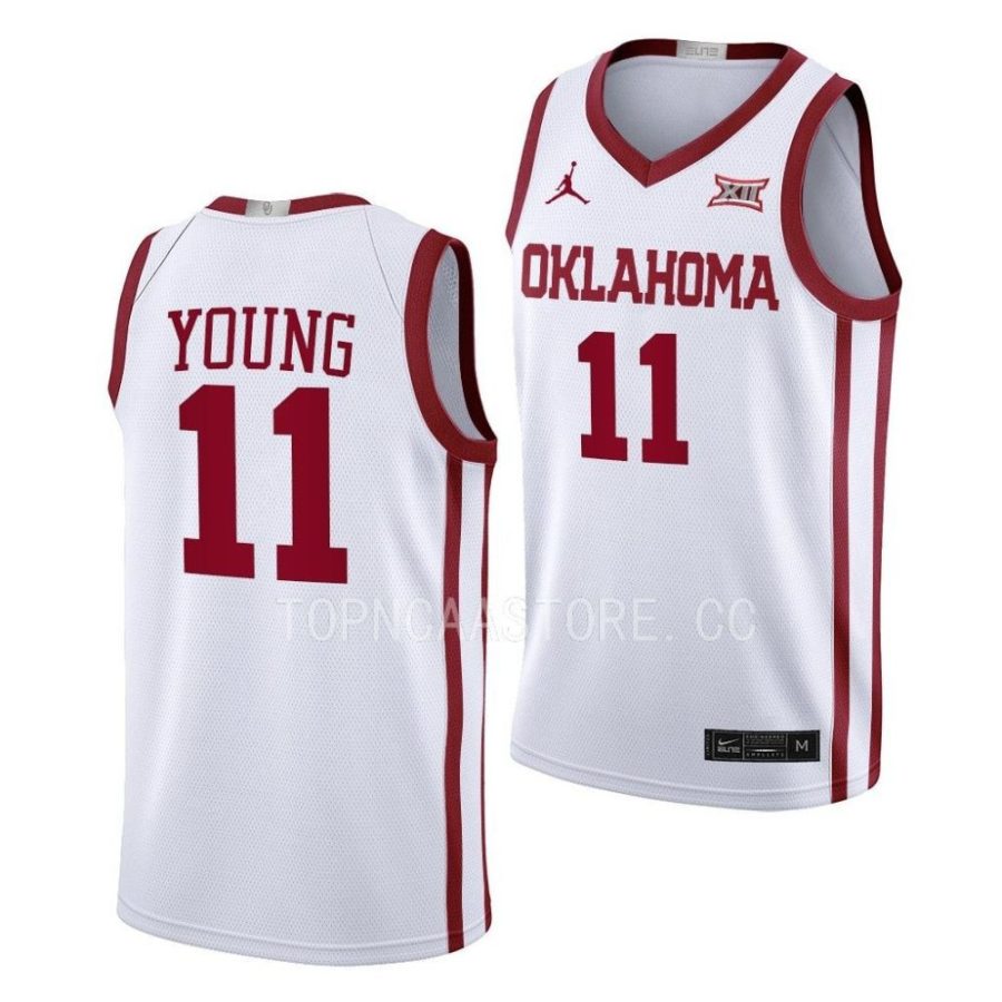 trae young oklahoma sooners alumni basketball homewhite jersey scaled