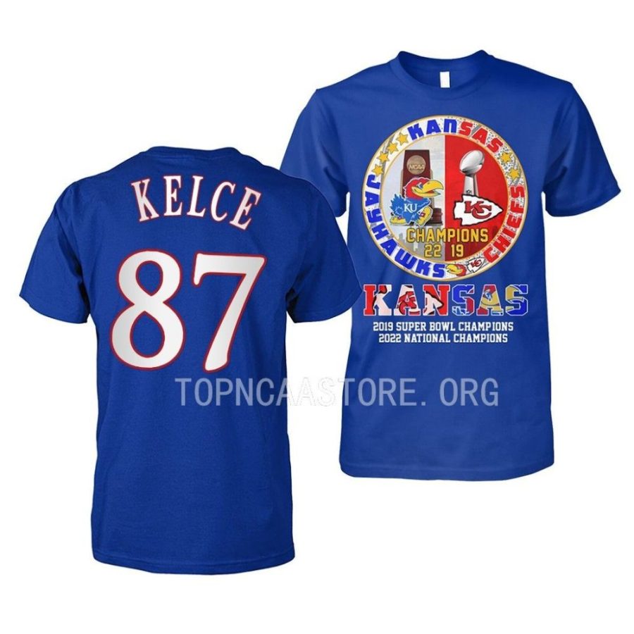 travis kelce special limited edition 2019 super bowl champions royal shirt scaled