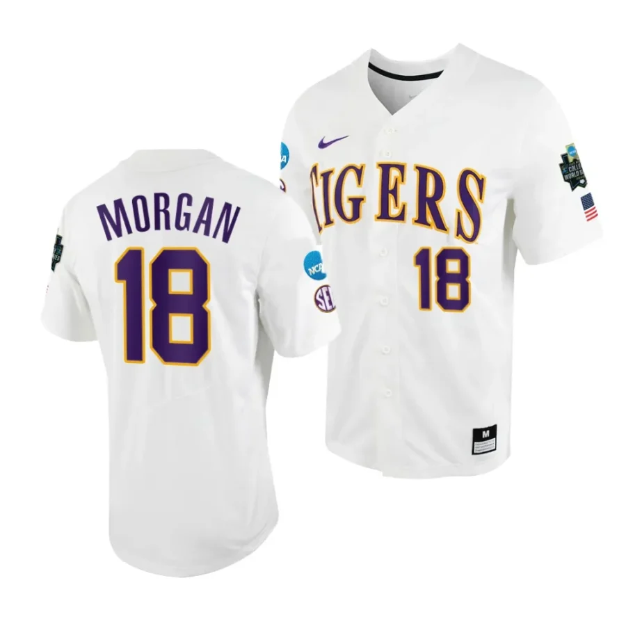 tre' morgan lsu tigers white2023 college world series menncaa baseball jersey scaled