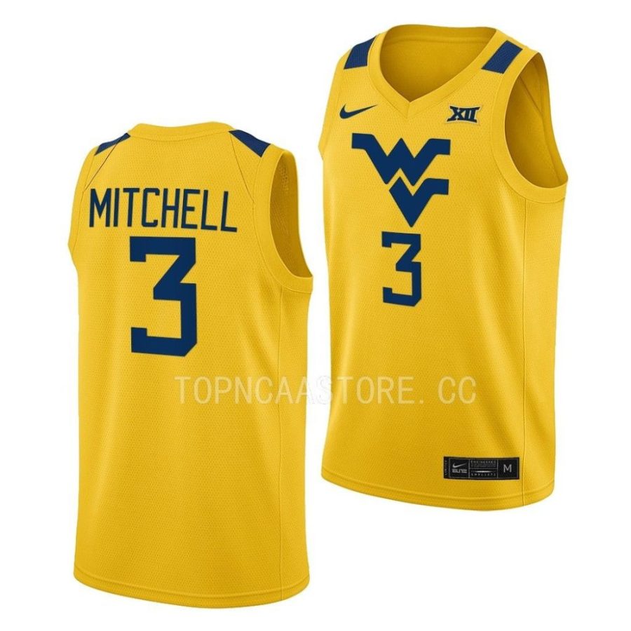 tre mitchell west virginia mountaineers alternate basketball 2022 23 jersey scaled