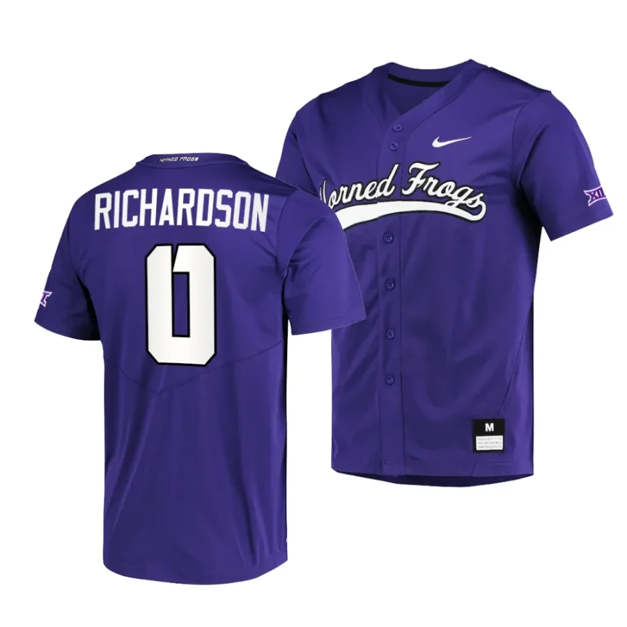 tre richardson tcu horned frogs 2023 big 12 baseball champions menfull button jersey scaled