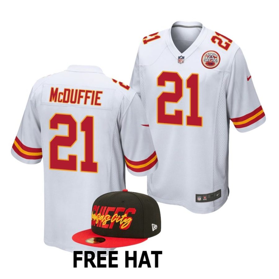 trent mcduffie kansas city chiefs 2022 nfl draft game men white jersey scaled