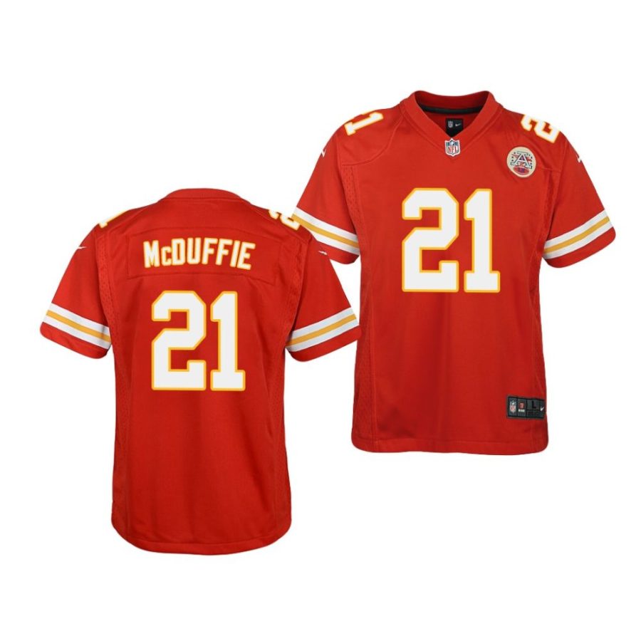 trent mcduffie kansas city chiefs 2022 nfl draft game youth red jersey scaled