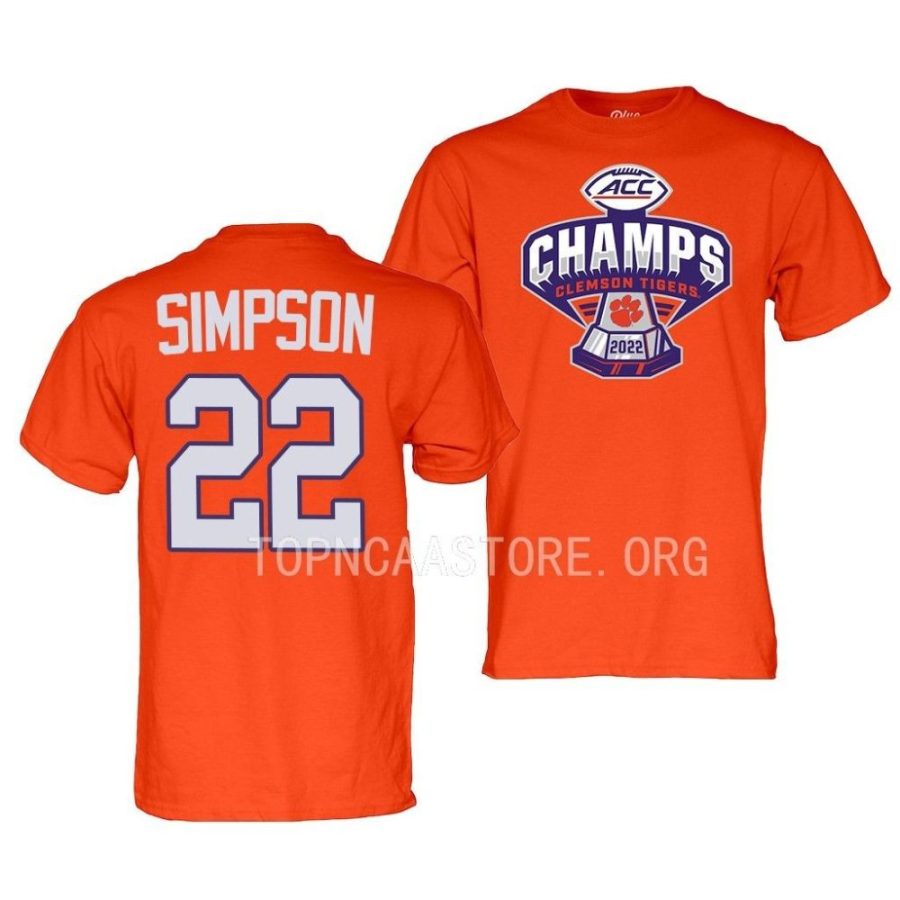 trenton simpson locker room 2022 acc football champs orange shirt scaled