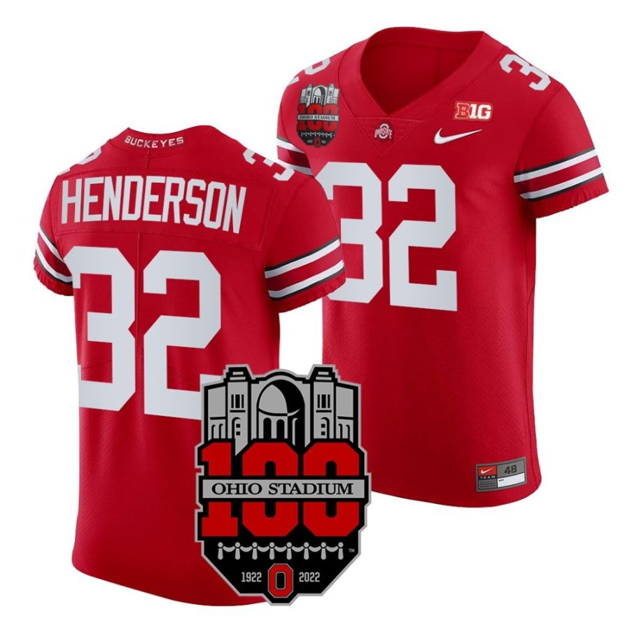 treveyon henderson ohio state buckeyes 100th year stadium anniversary 1922 2022 elite football jersey scaled