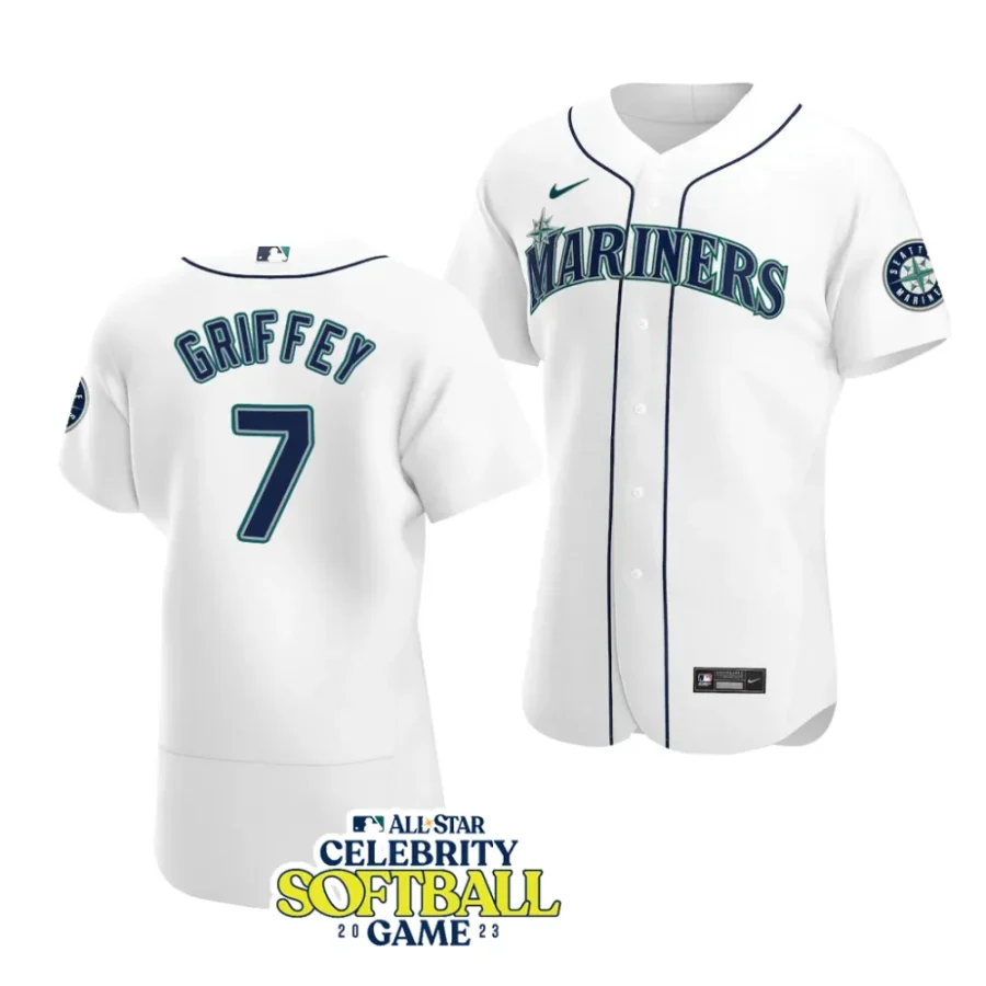 trey griffey white 2023 mlb all star celebrity softball gameauthentic player seattle jersey scaled