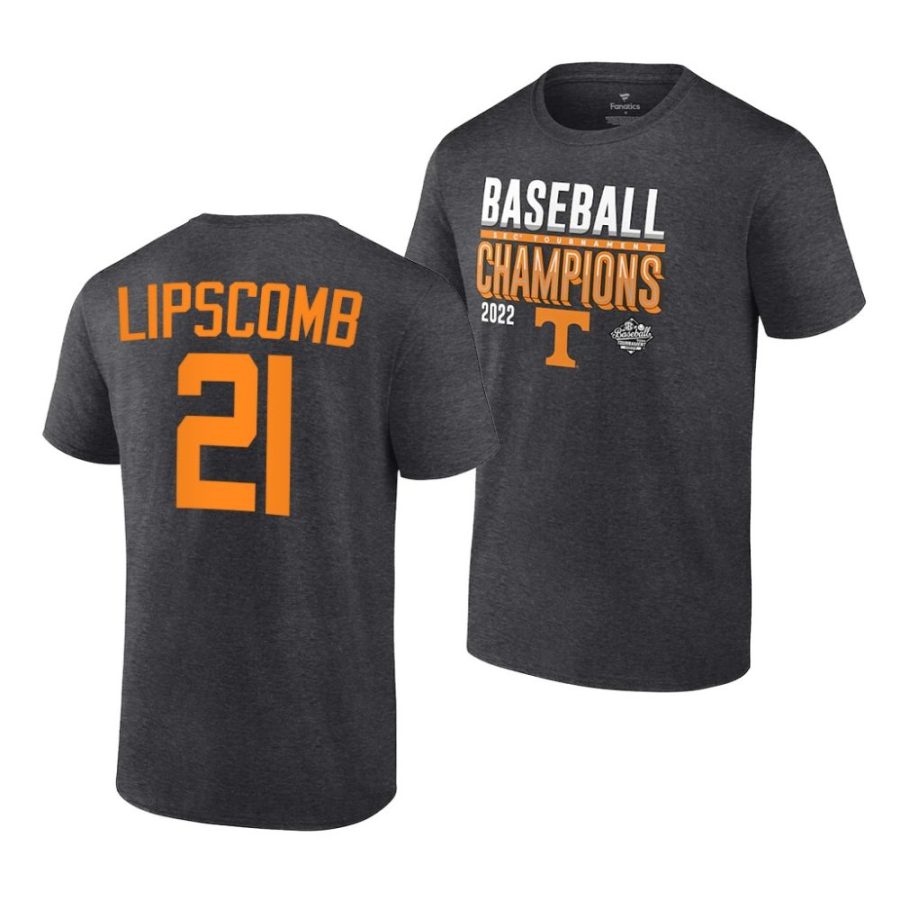 trey lipscomb locker room 2022 sec baseball tournament champions charcoal shirt scaled