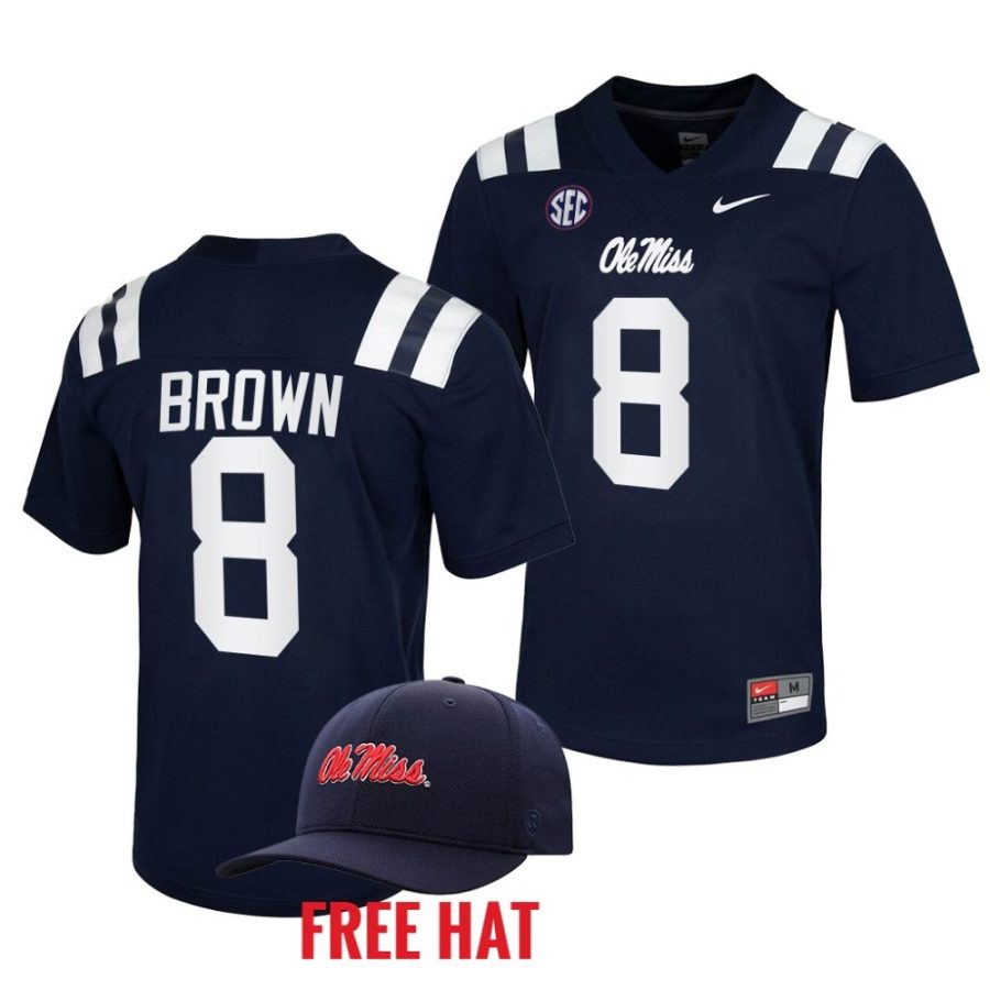 troy brown ole miss rebels navy untouchable game free hat jersey scaled