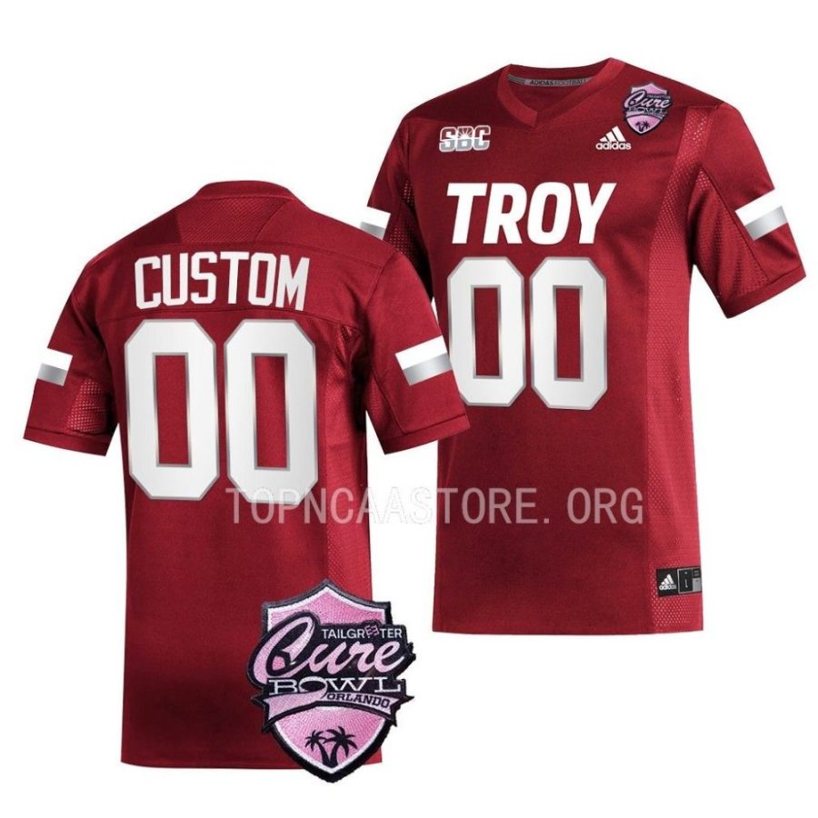 troy trojans custom cardinal 2022 sun belt championship football jersey scaled
