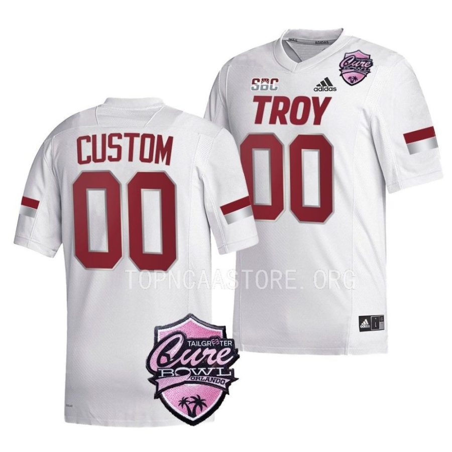 troy trojans custom white 2022 cure bowl football jersey scaled