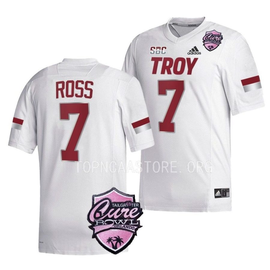 troy trojans devonte ross white 2022 cure bowl football jersey scaled