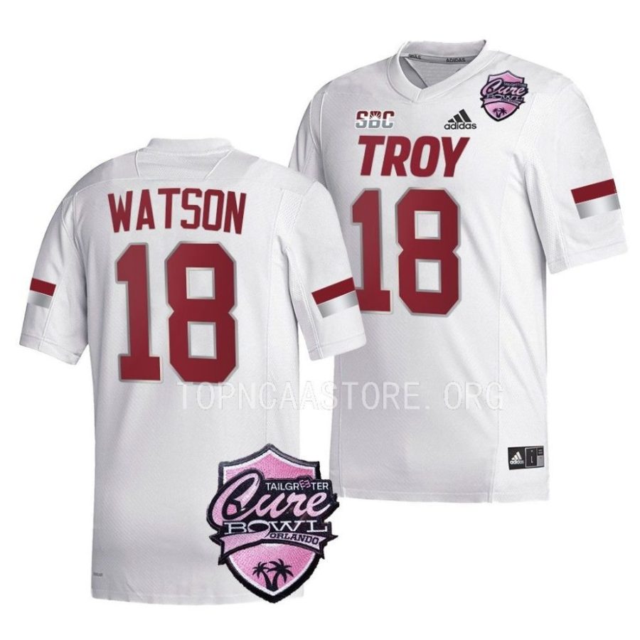 troy trojans gunnar watson white 2022 cure bowl football jersey scaled