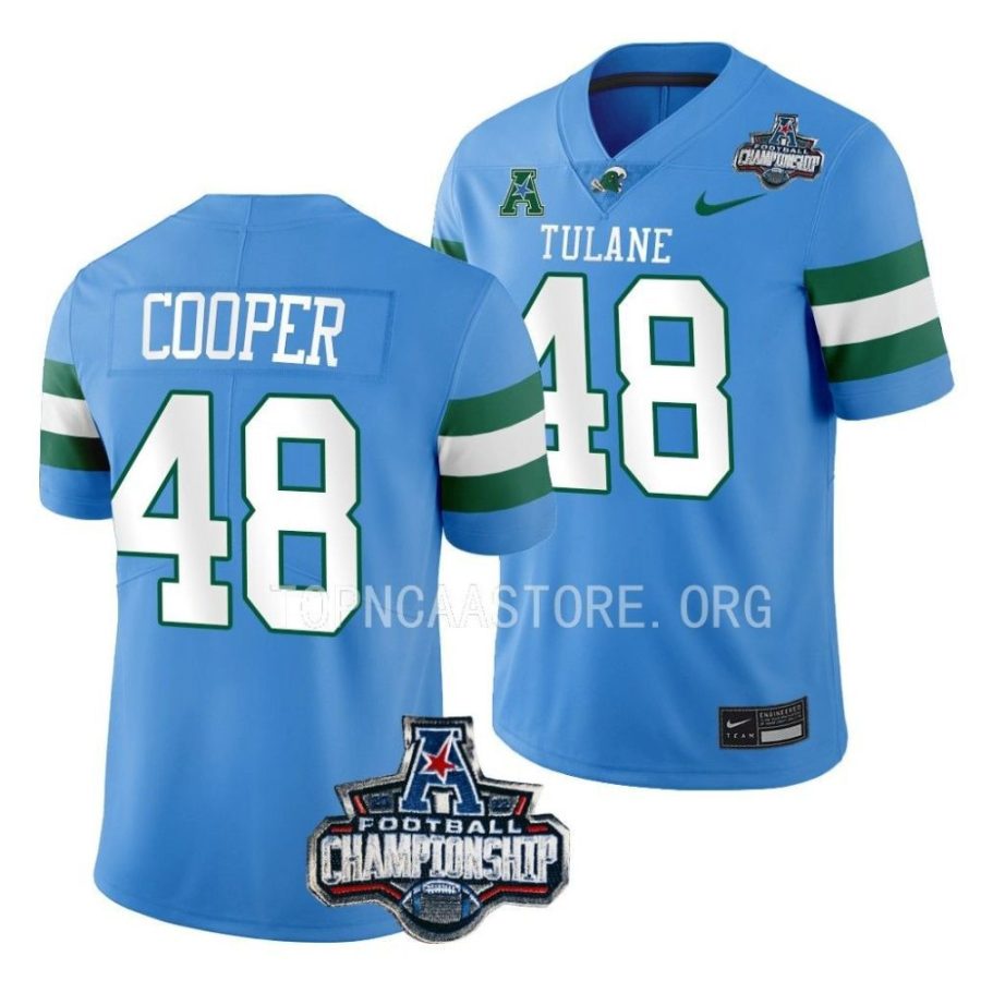 tulane green wave keith cooper blue 2022 acc championship football jersey scaled