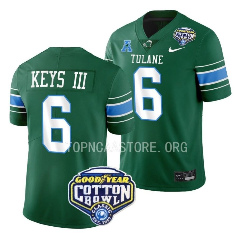 tulane green wave lawrence keys iii green 2023 cotton bowl college football playoff jersey scaled