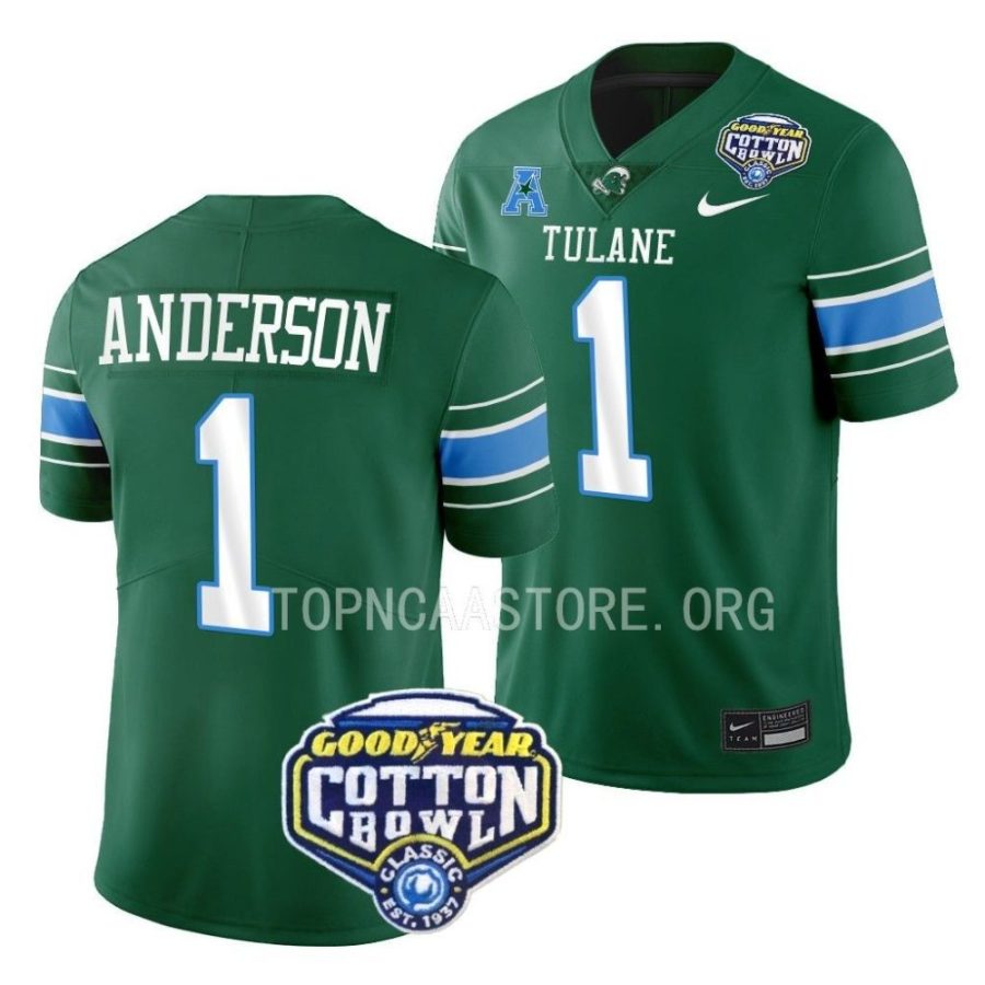 tulane green wave nick anderson green 2023 cotton bowl college football playoff jersey scaled