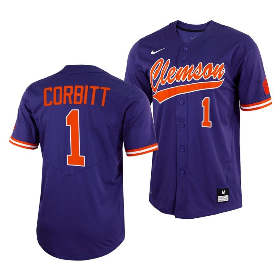 tyler corbitt clemson tigers 2022college baseball menfull button jersey 0 scaled