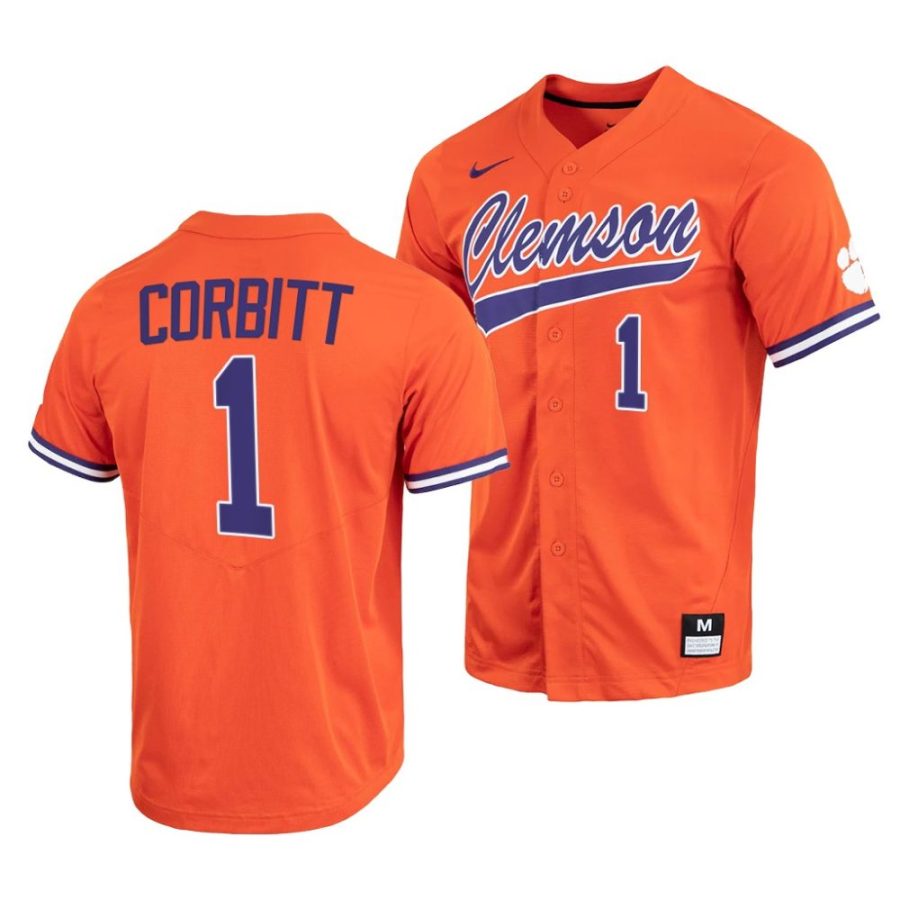 tyler corbitt clemson tigers 2022college baseball menfull button jersey scaled