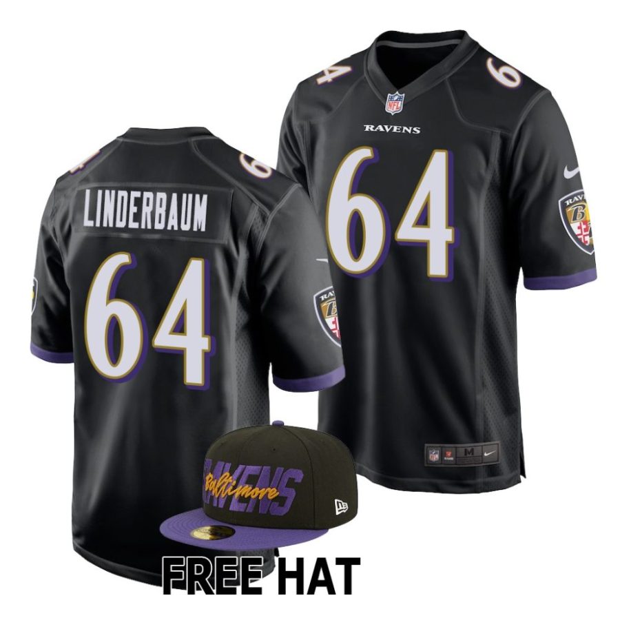 tyler linderbaum baltimore ravens 2022 nfl draft game men black jersey scaled