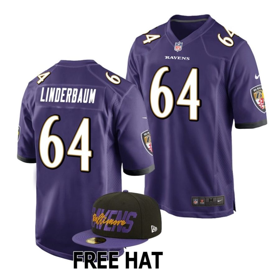 tyler linderbaum baltimore ravens 2022 nfl draft game men purple jersey scaled