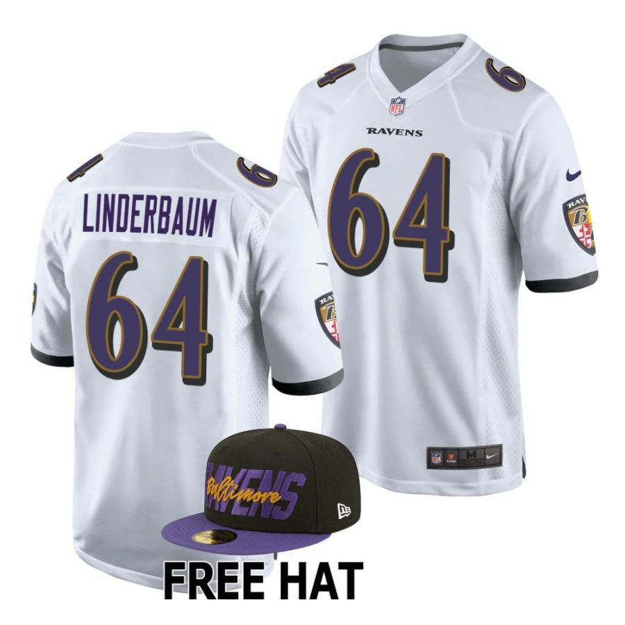 tyler linderbaum baltimore ravens 2022 nfl draft game men white jersey scaled