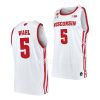 tyler wahl wisconsin badgers 2022 23home basketball replicawhite jersey scaled