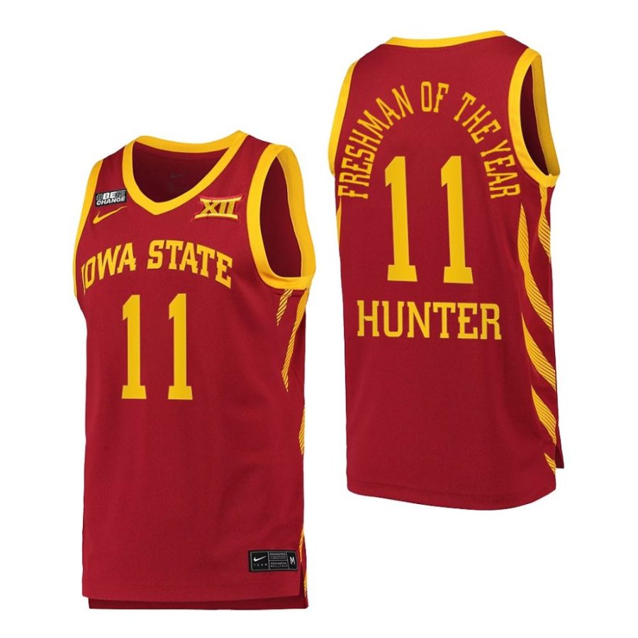 tyrese hunter red freshman of the year 2022 iowa state cyclones jersey scaled