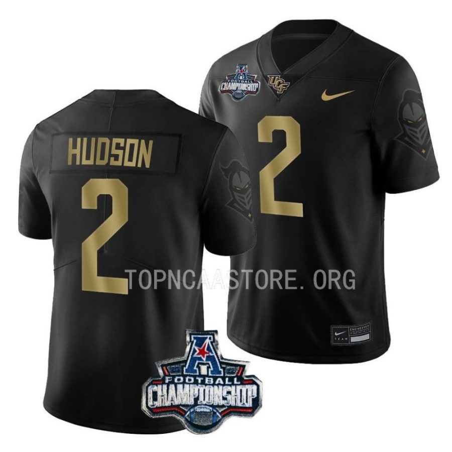 ucf knights kobe hudson black 2022 acc championship gold jersey scaled