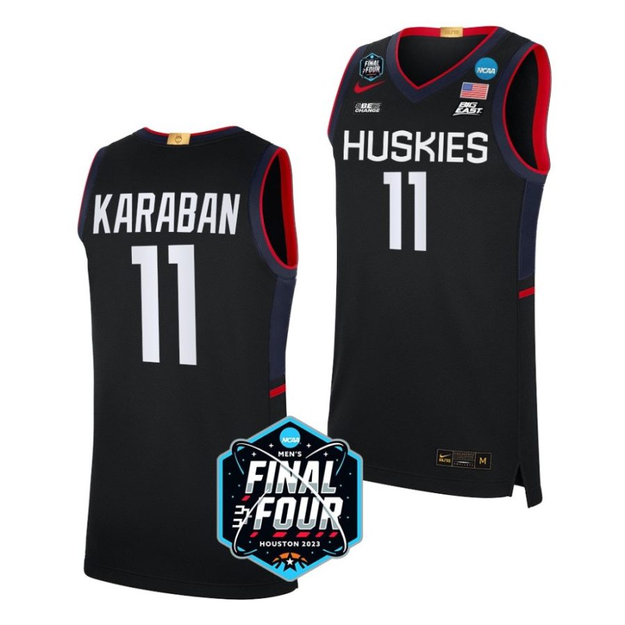 uconn huskies alex karaban 2023 ncaa final four mens basketball black jersey scaled